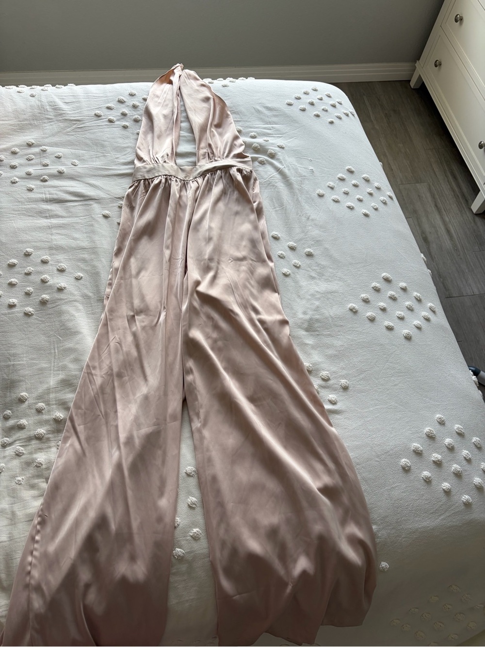 Nasty Gal Blush Pink Halter Wide-Leg Jumpsuit